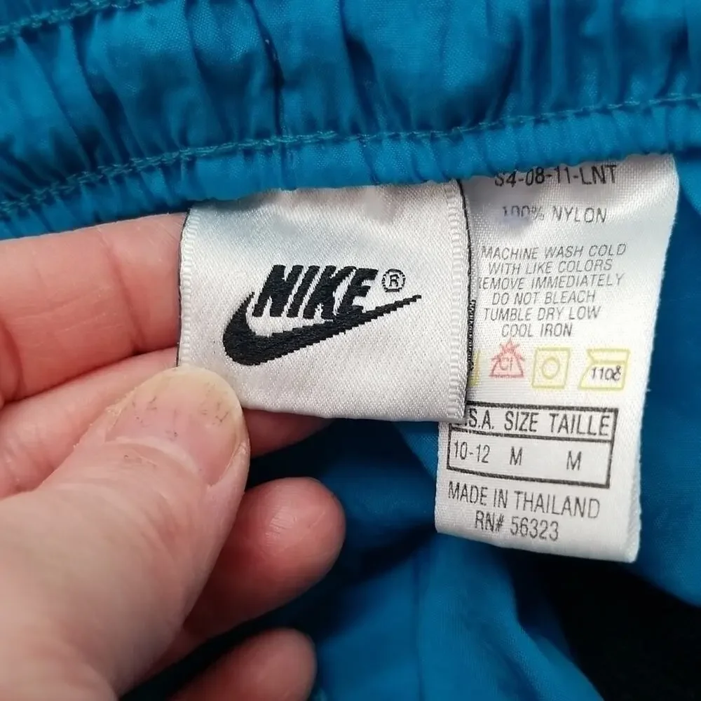 NIKE WMS Medium Vintage 90's Teal Windbreaker Lightweight Track Pants Joggers